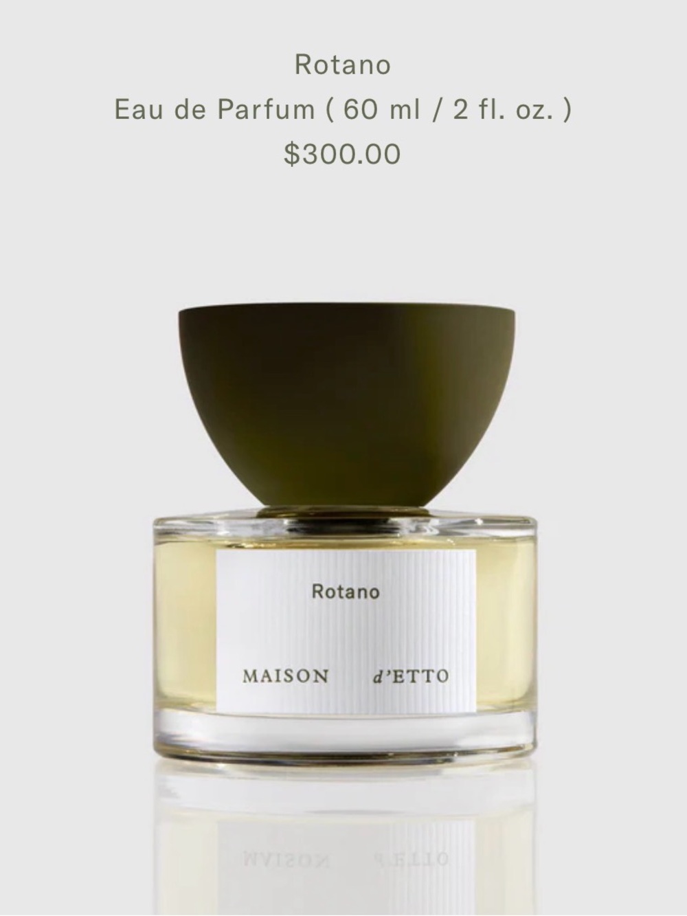 Rotano Eau de Parfum — Olive Green